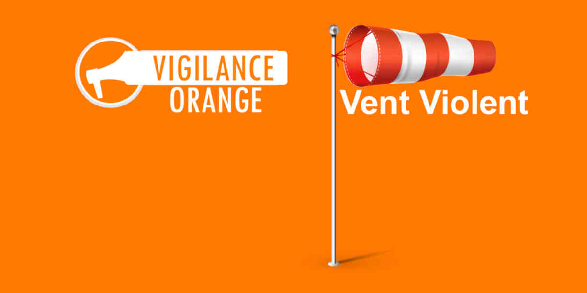 Alerte météo – Vigilance orange vents violents & Vigilance jaune orages